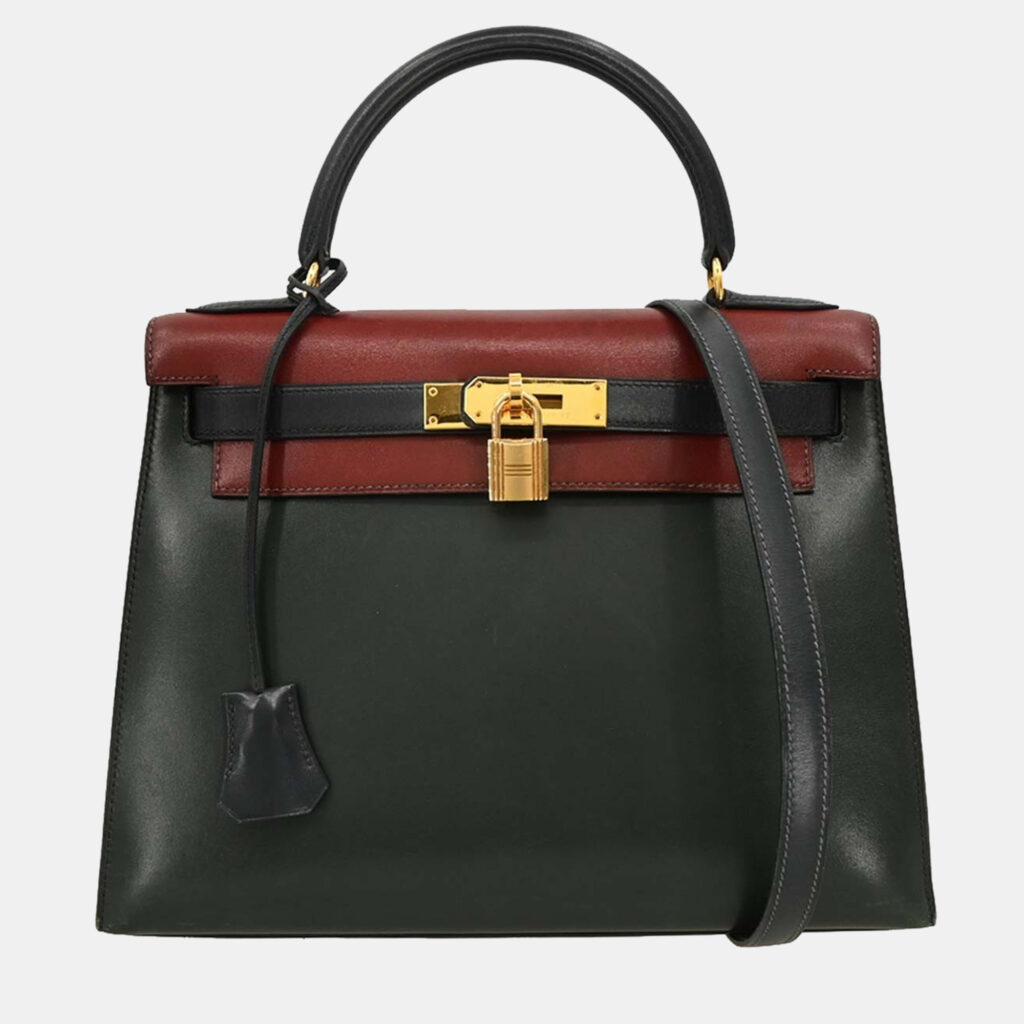 Hermes Black Rouge H Box Calf Kelly 28 Sellier 2way Handbag Hermes Black Rouge H Box Calf Kelly 28 Sellier 2way Handbag