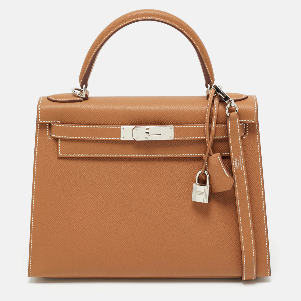 Hermes Gold Epsom Leather Palladium Finish Kelly Sellier 28 Bag Hermes Gold Epsom Leather Palladium Finish Kelly Sellier 28 Bag