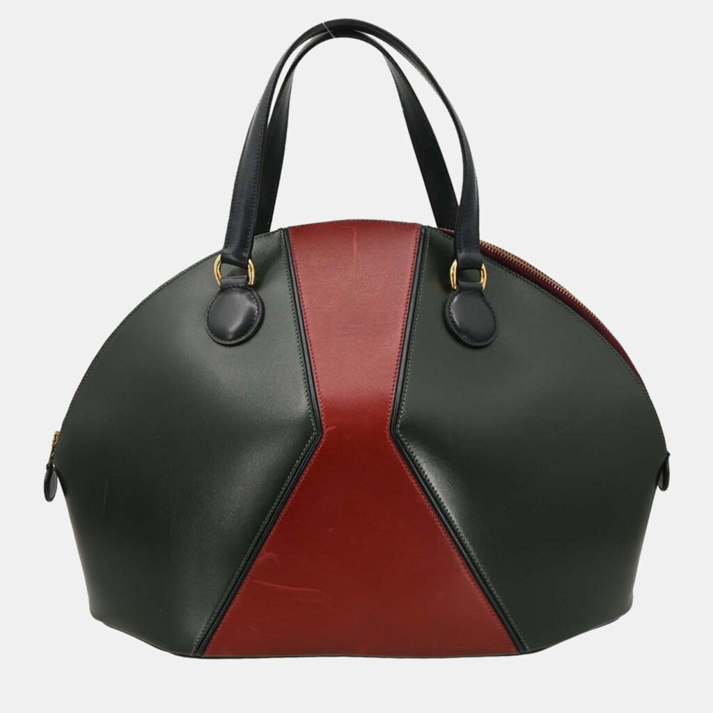 Hermes de Veau Vert Fonce Rouge H Box Calf Il Handbag