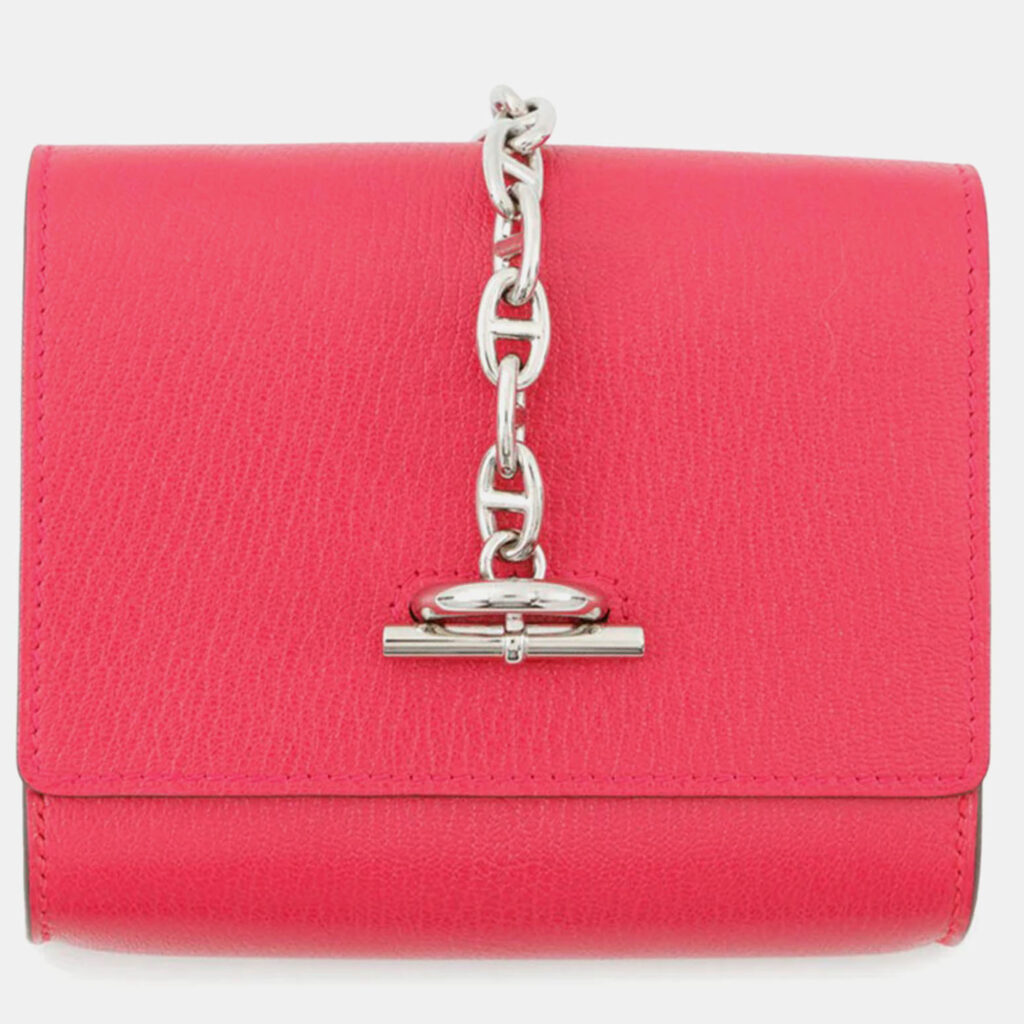 Hermes Chaine D'Ancre Compact Wallet Rose Extreme Chevre Shamqila