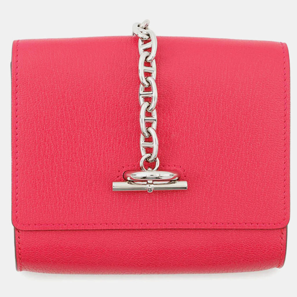 Hermes Chaine D'Ancre Compact Wallet Rose Extreme Chevre Shamqila Hermes Chaine D'Ancre Compact Wallet Rose Extreme Chevre Shamqila
