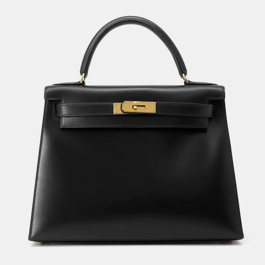 Hermes Kelly Sellier Black Box Calf Leather Size 28 Hermes Kelly Sellier Black Box Calf Leather Size 28