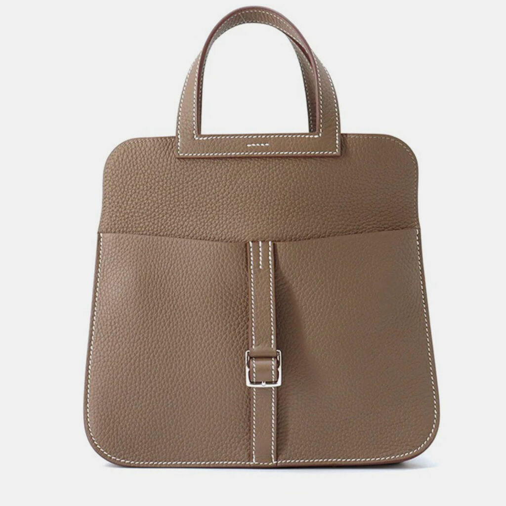 Hermes Halzan Etoupe Taurillon Clemence Size 25