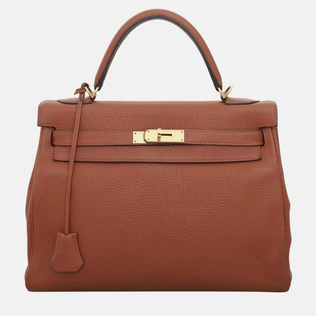 Hermes Kelly 32 Cuivre Leather Bag