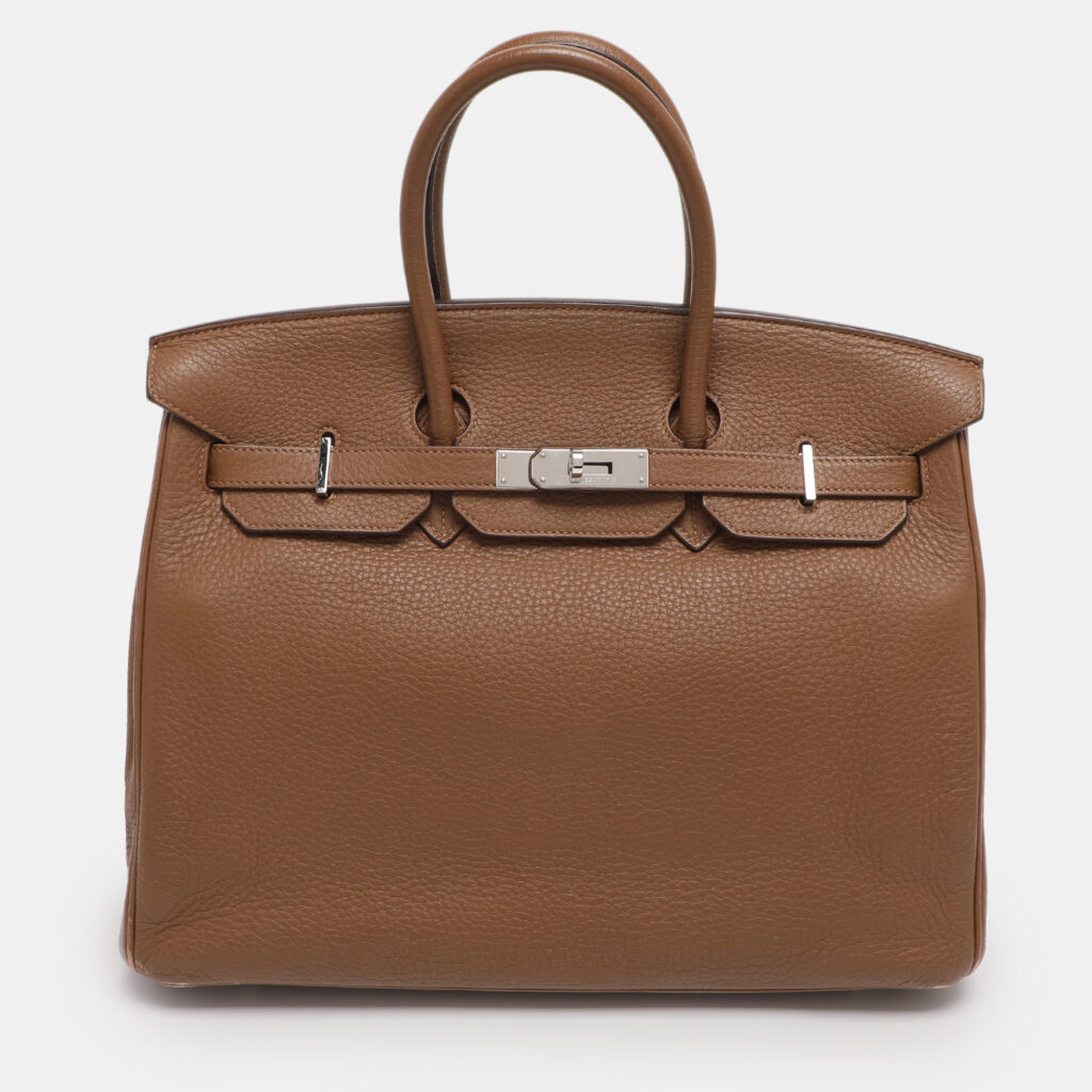 Hermes Alezan Taurillon Clemence Leather Palladium Finish Birkin 35 Bag Hermes Alezan Taurillon Clemence Leather Palladium Finish Birkin 35 Bag