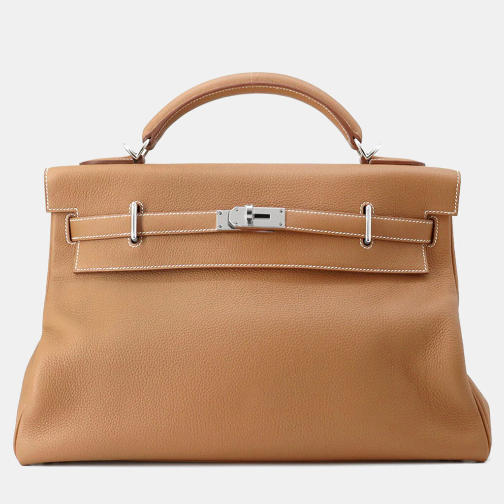 Hermes Kelly Maxi 42 Gold Togo Leather Bag