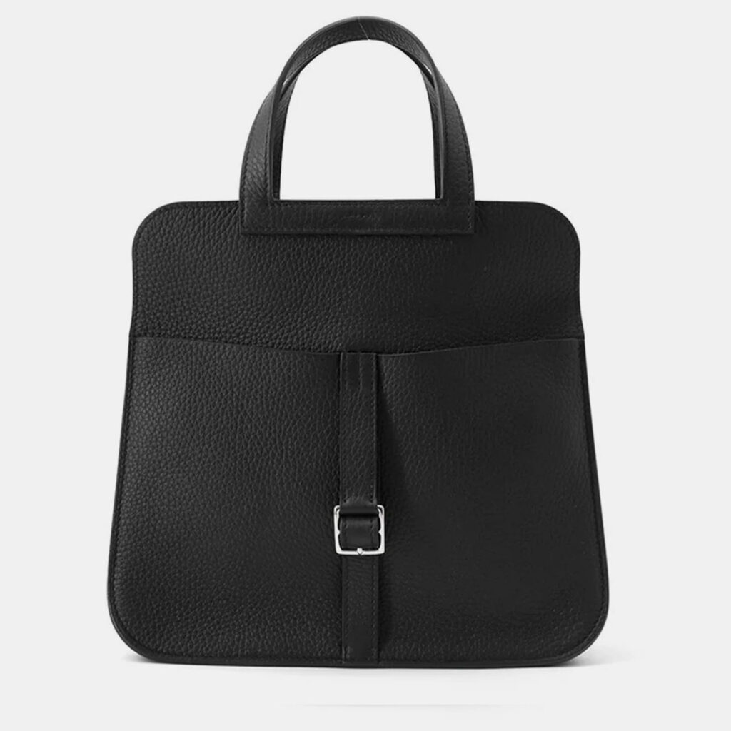 Hermes Halzan Black Taurillon Clemence Size 25 Hermes Halzan Black Taurillon Clemence Size 25
