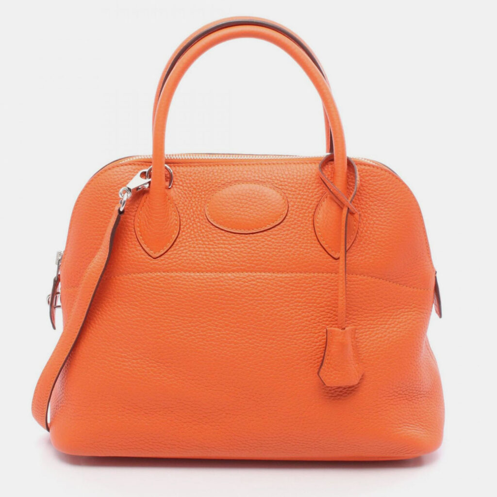 Hermes Bolide 31 Feu Taurillon Clemence Leather Handbag