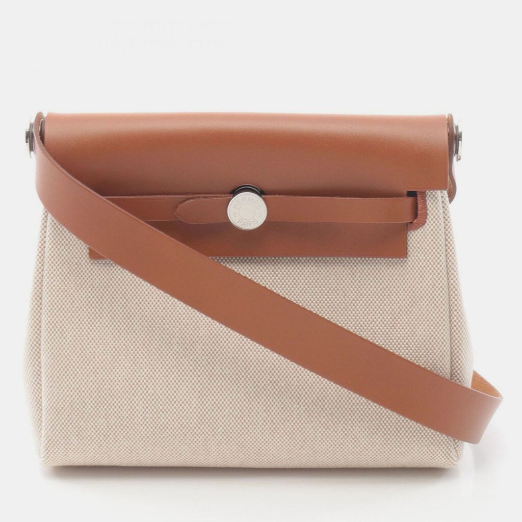 Hermes Herbag Zip Mini Beige/Brown Toile H Canvas and Leather Crossbody Bag Hermes Herbag Zip Mini Beige/Brown Toile H Canvas and Leather Crossbody Bag