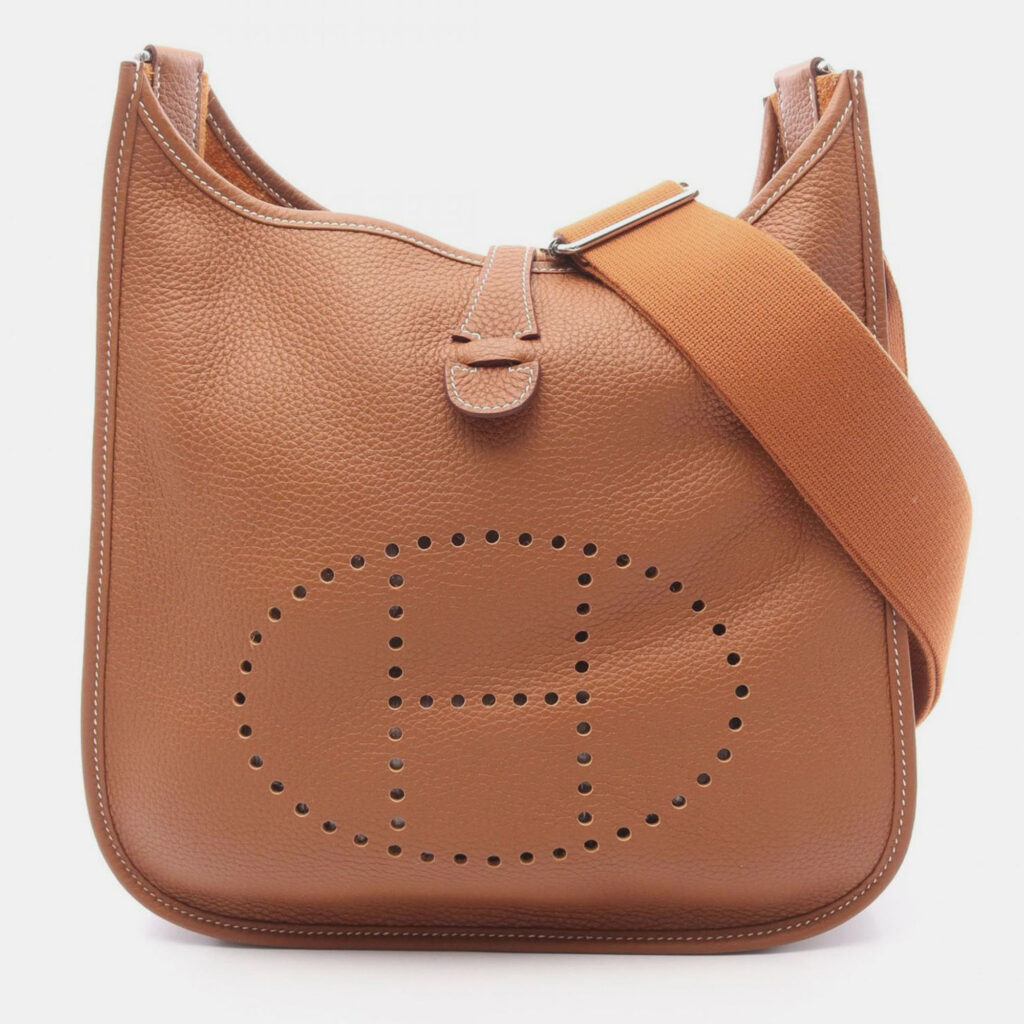 Hermes Evelyne 29 Brown Taurillon Clemence Leather Shoulder Bag