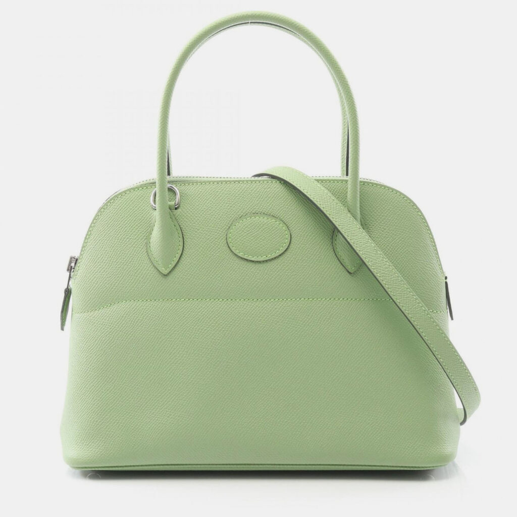 Hermes Bolide 27 Green Vert Criquet Epsom Leather Handbag