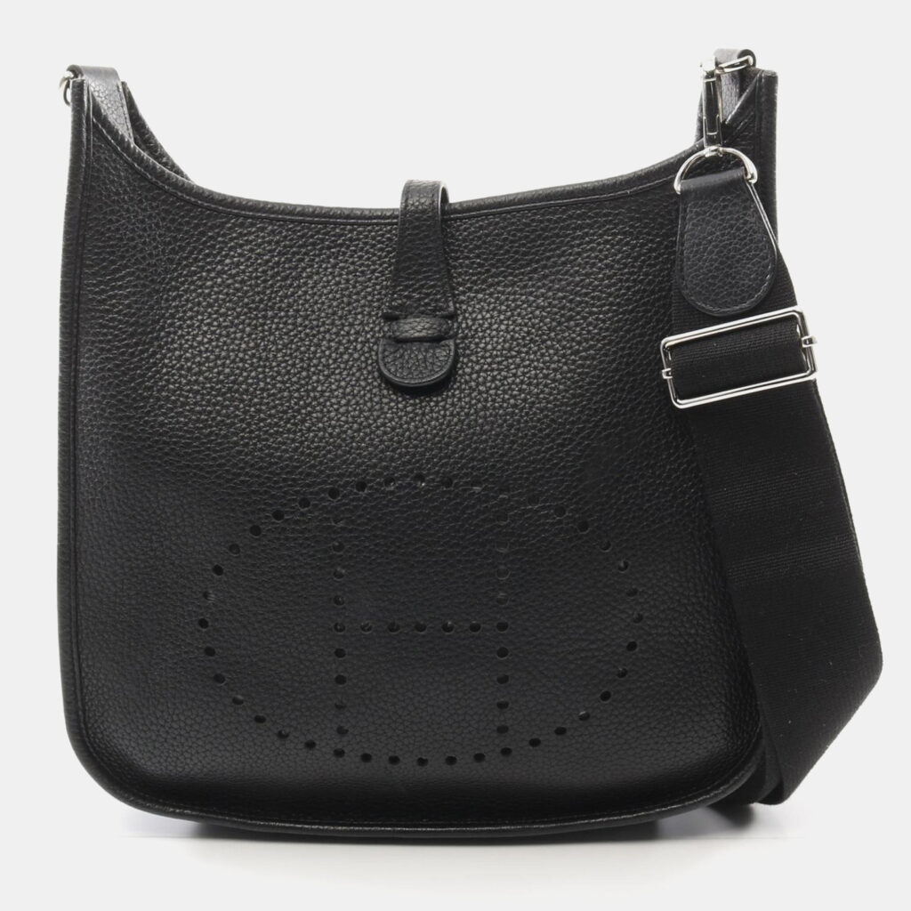 Hermes Evelyne 29 Black Taurillon Clemence Leather Shoulder Bag Hermes Evelyne 29 Black Taurillon Clemence Leather Shoulder Bag