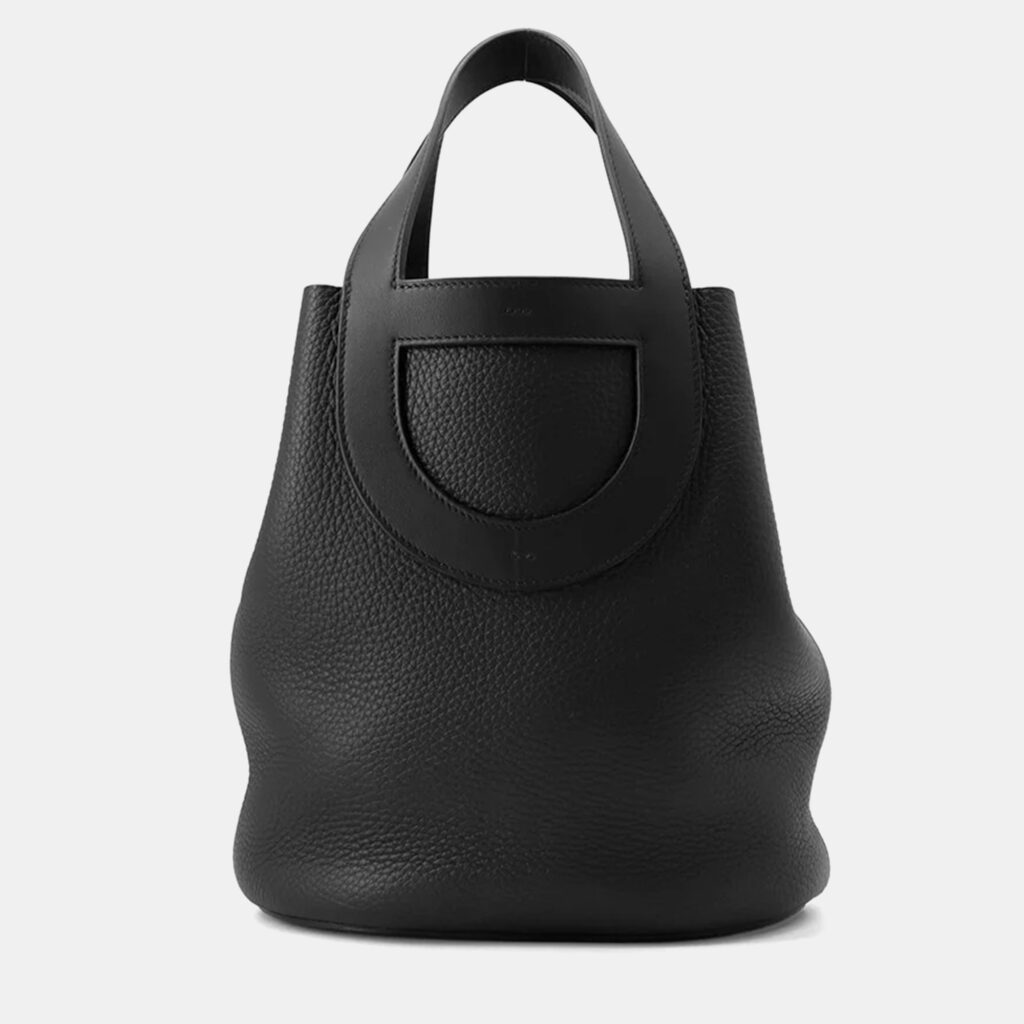 Hermes In-The-Loop Black Taurillon Clemence Tote Bag 23 Hermes In-The-Loop Black Taurillon Clemence Tote Bag 23
