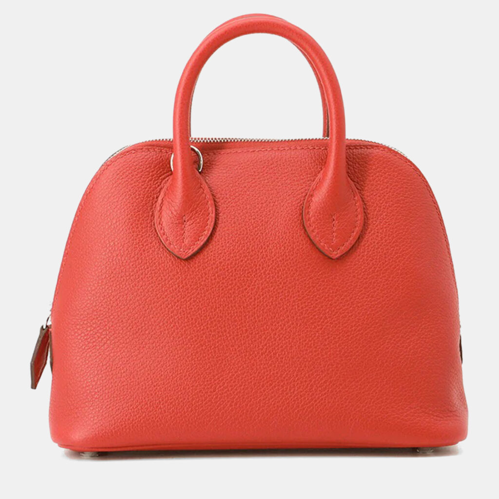 Hermes Bolide 1923 Verso Rouge Coeur/Rose Azalee Evercolor Mini Handbag