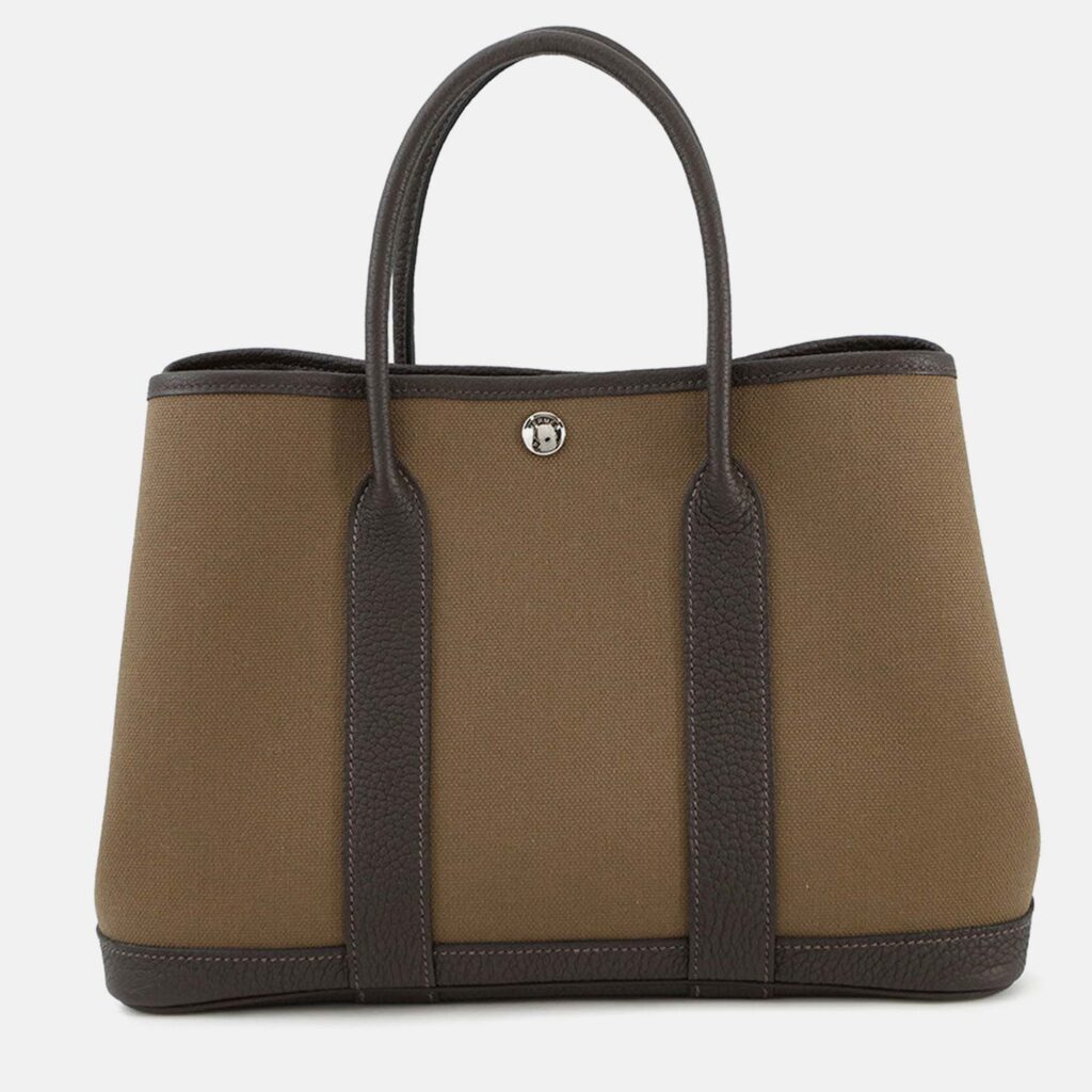 Hermes Garden Party Toundra/Ebene Toile Military Negonda Leather TPM Hermes Garden Party Toundra/Ebene Toile Military Negonda Leather TPM