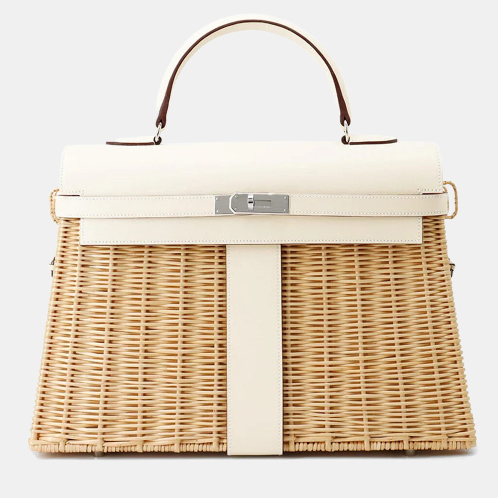 Hermes Kelly Picnic Nata/Natural Swift Leather Willow Size 35