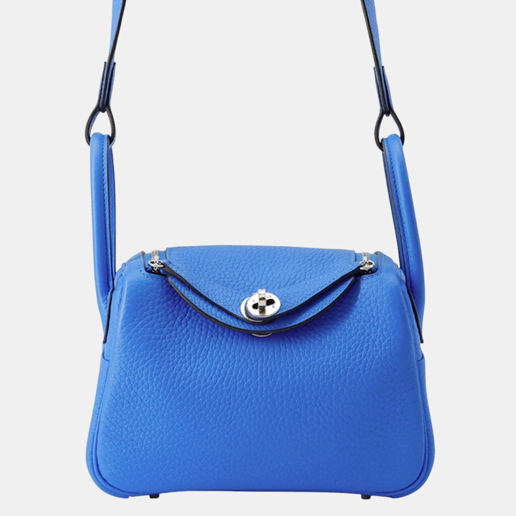 Hermes Lindy Blue Hydra Taurillon Clemence Size Mini Hermes Lindy Blue Hydra Taurillon Clemence Size Mini