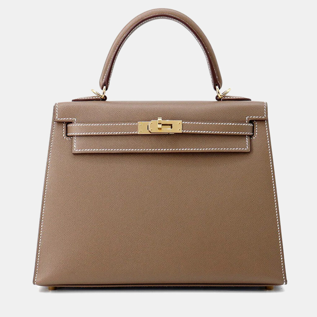 Hermes Kelly Sellier Size 25 Verso Etoupe/Bamboo Vomadam Bag Hermes Kelly Sellier Size 25 Verso Etoupe/Bamboo Vomadam Bag