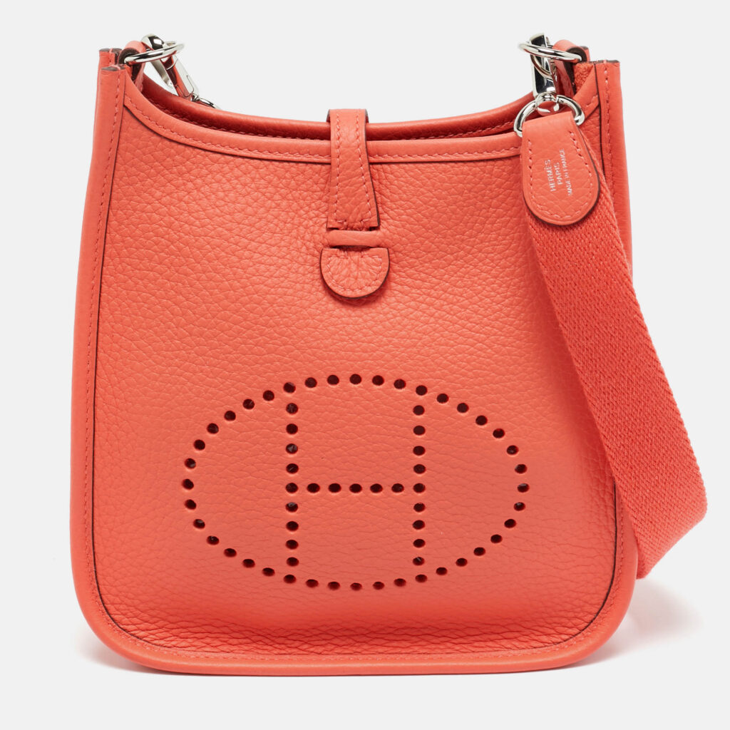 Hermès Orange Field Taurillon Clemence Leather Evelyne TPM Bag Hermès Orange Field Taurillon Clemence Leather Evelyne TPM Bag