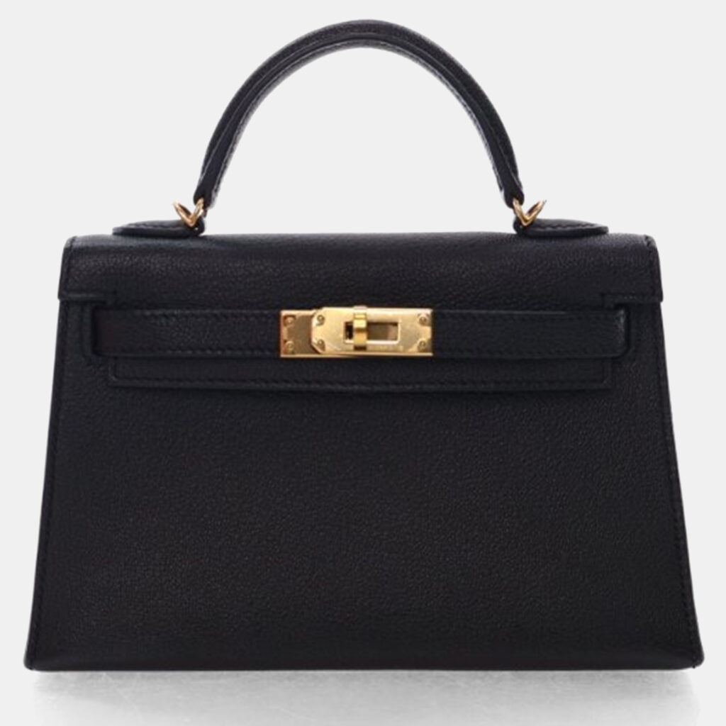 luxury-women-hermes-used-handbags-p1240687-001.jpg Hermes Noir Chevre Mini Kelly 20
