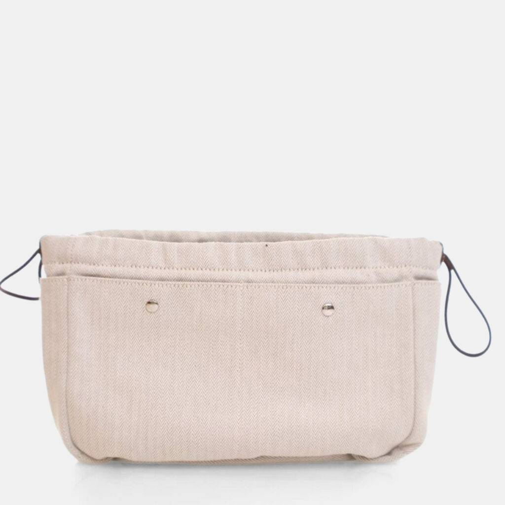 Hermes Beige Cotton Fourbi Pouch 25