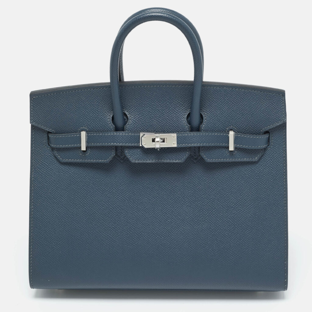 Hermes Bleu de Prusse Epsom Leather Palladium Finish Birkin Sellier 25 Bag Hermes Bleu de Prusse Epsom Leather Palladium Finish Birkin Sellier 25 Bag