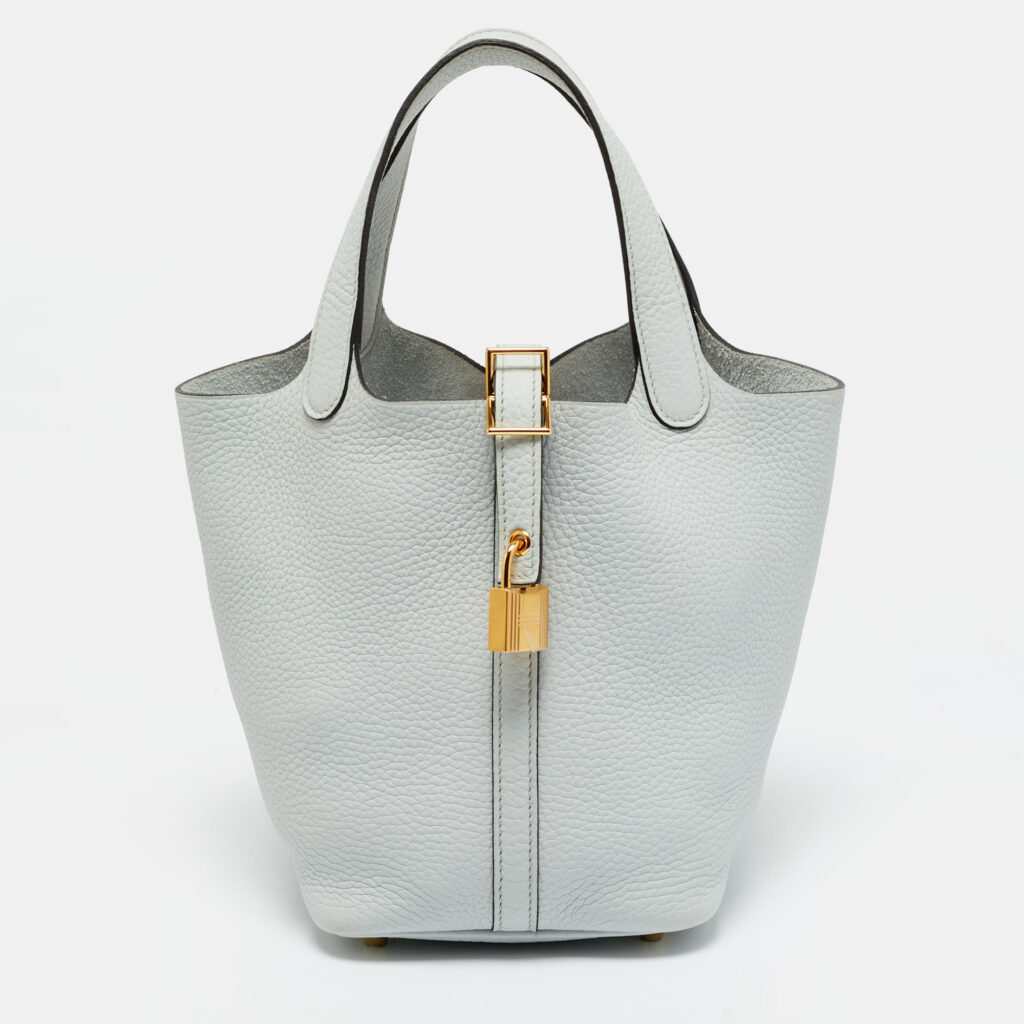 luxury-women-hermes-used-handbags-p1242293-001.jpg Hermes Bleu Pale Taurillon Clemence Leather Picotin Lock 18 Bag