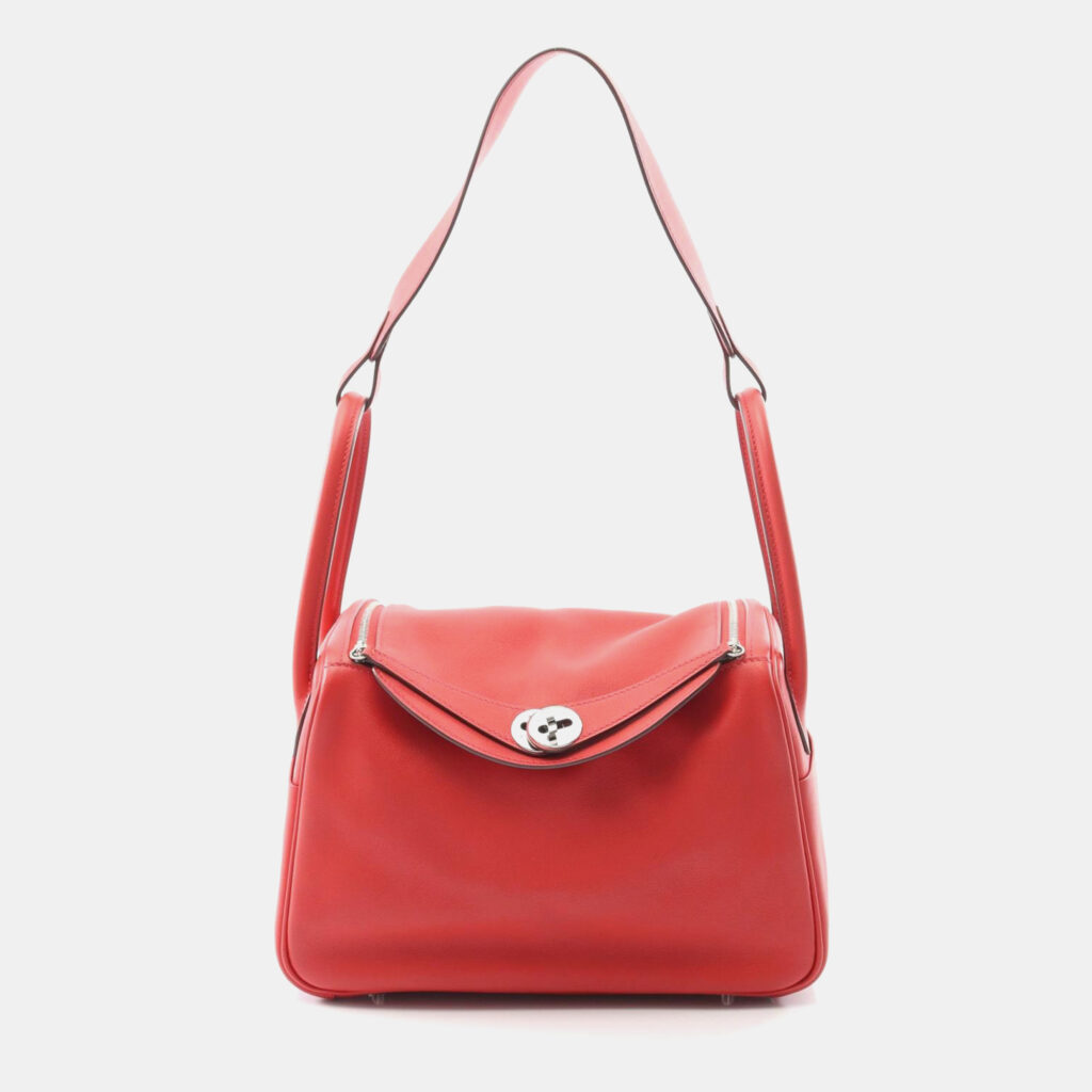 Hermes Lindy 26 Rouge Tomate Swift Leather Shoulder Bag Hermes Lindy 26 Rouge Tomate Swift Leather Shoulder Bag