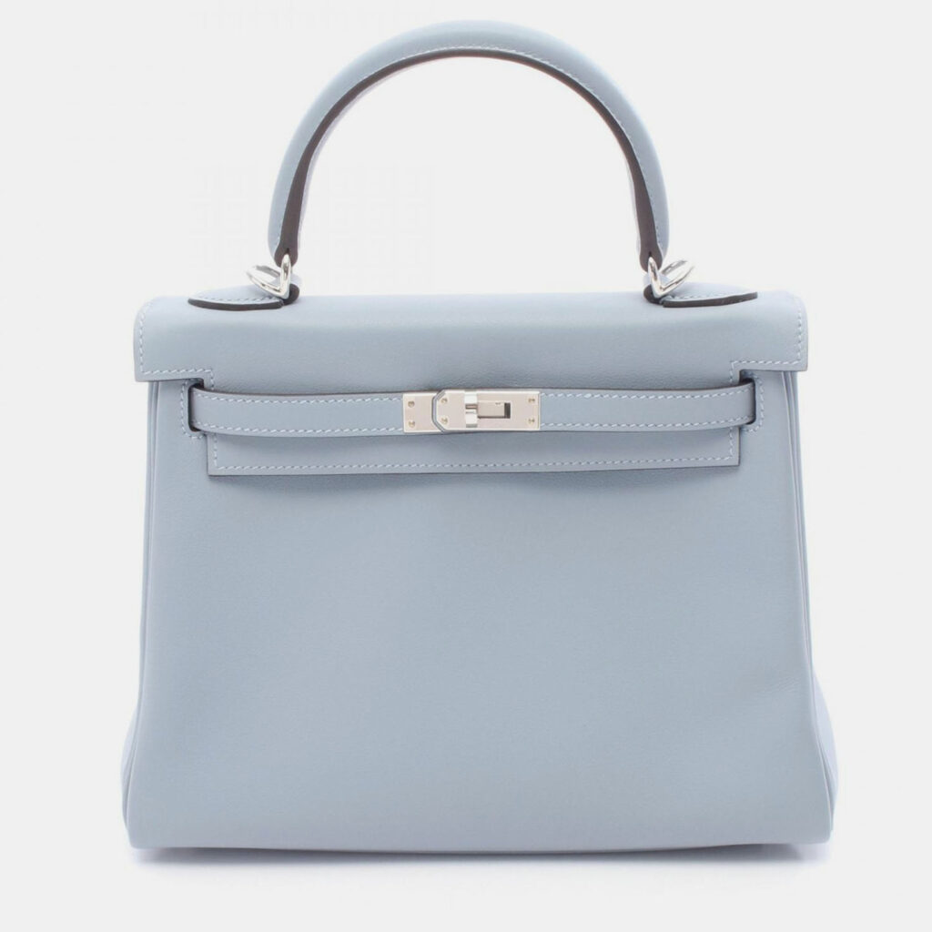 Hermes Kelly 25 Blue Tone Swift Leather Tote Bag Hermes Kelly 25 Blue Tone Swift Leather Tote Bag