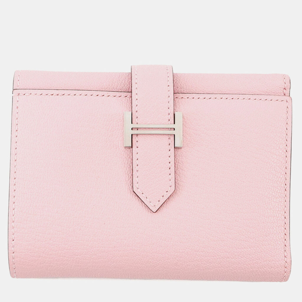 Hermes Bearn Combine Rose Sakura Chevre Myzore Goatskin Hermes Bearn Combine Rose Sakura Chevre Myzore Goatskin
