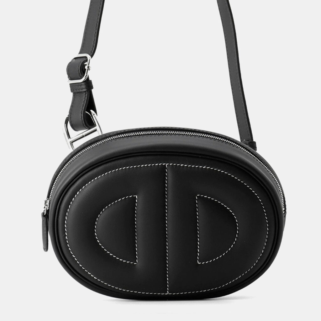 Hermes In The LoopBlack Swift Leather Cross Body Bag