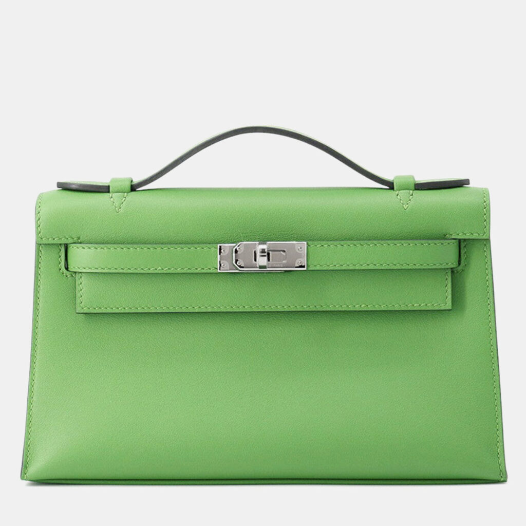Hermes Pochette Kelly Vert Yucca Swift Leather Hermes Pochette Kelly Vert Yucca Swift Leather