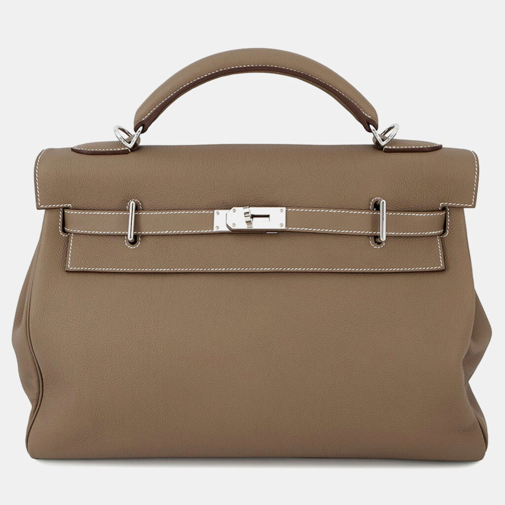 luxury-women-hermes-used-handbags-p1245218-015.jpg Hermes Maxi Kelly Size 42 Etoupe Togo Leather