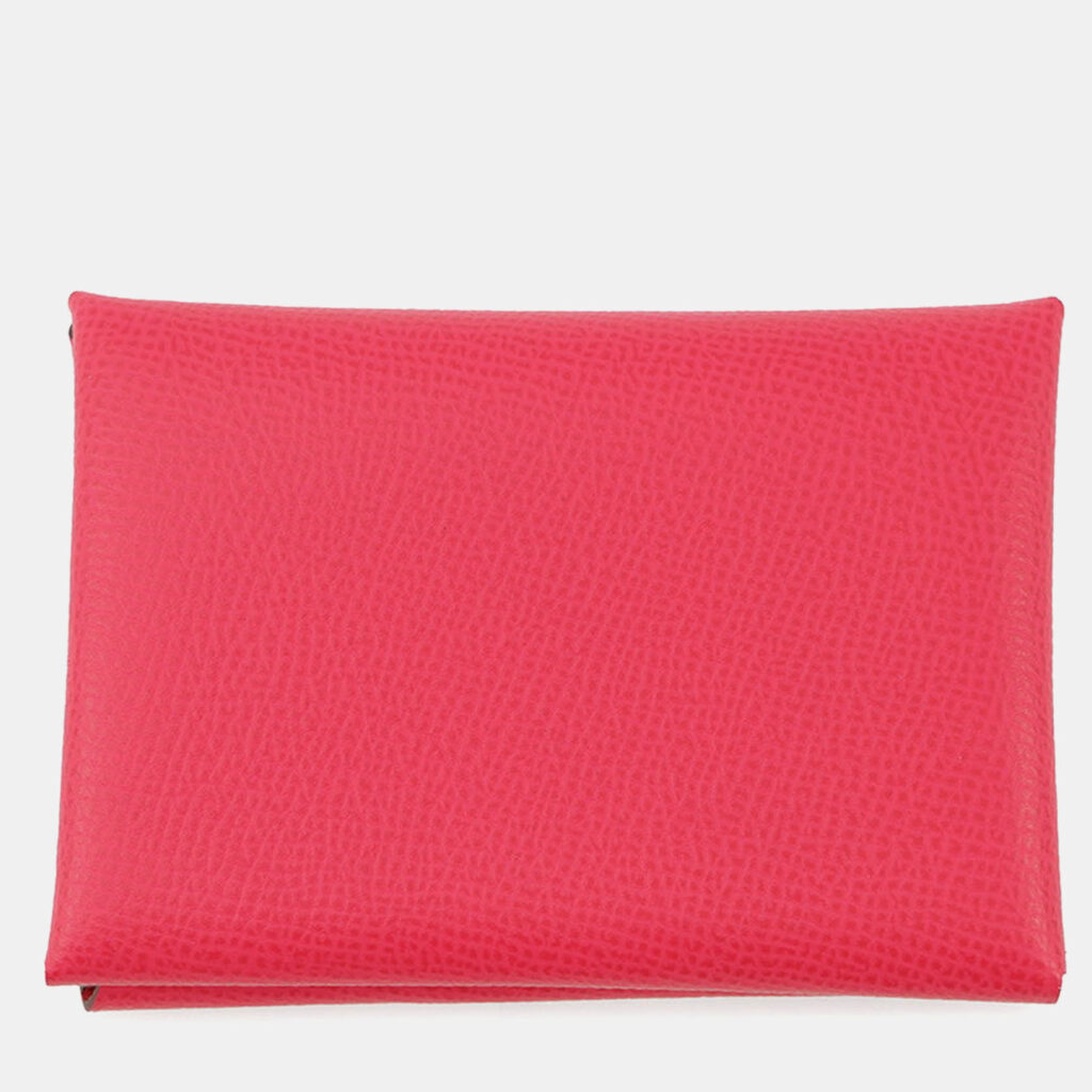 Hermes Calvi Duo Rose Extreme Epsom Wallet