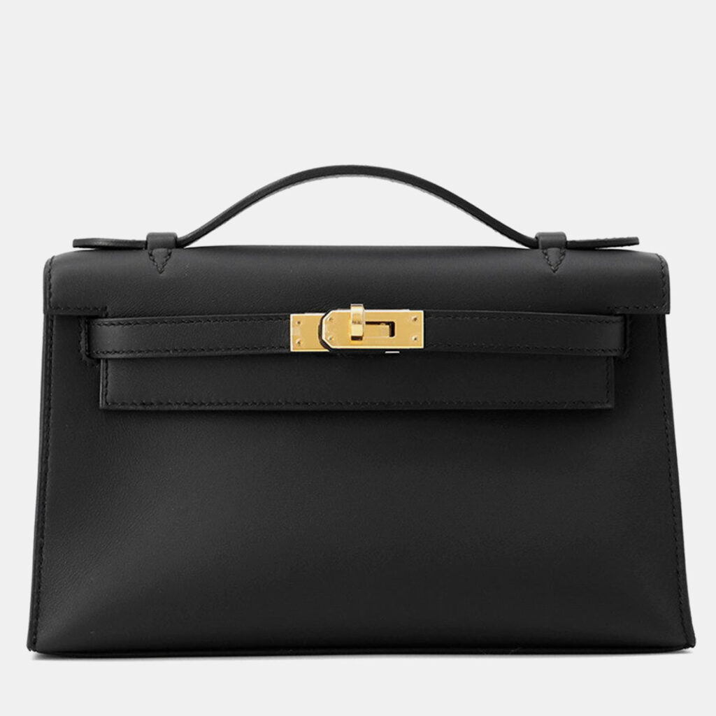 luxury-women-hermes-used-handbags-p1245240-006.jpg Hermes Pochette kelly Black Swift Leather Size K Ht 617 Cu