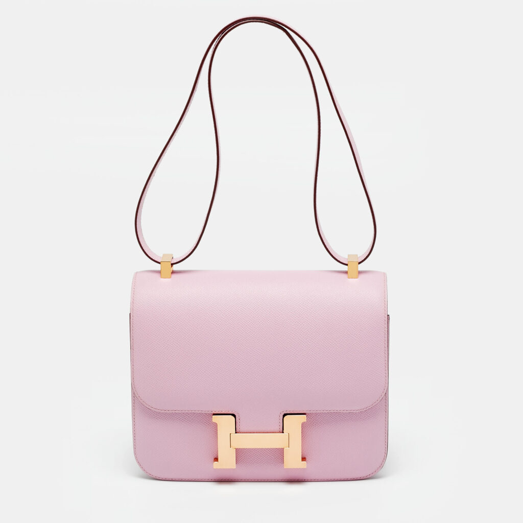 Hermès Constance III 24 Rose Gold Finish Mauve Sylvestre Epsom Leather Shoulder Bag Hermès Constance III 24 Rose Gold Finish Mauve Sylvestre Epsom Leather Shoulder Bag