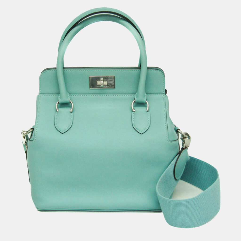 Hermes Toolbox 20 Blue Atoll Swift Leather Shoulder Bag