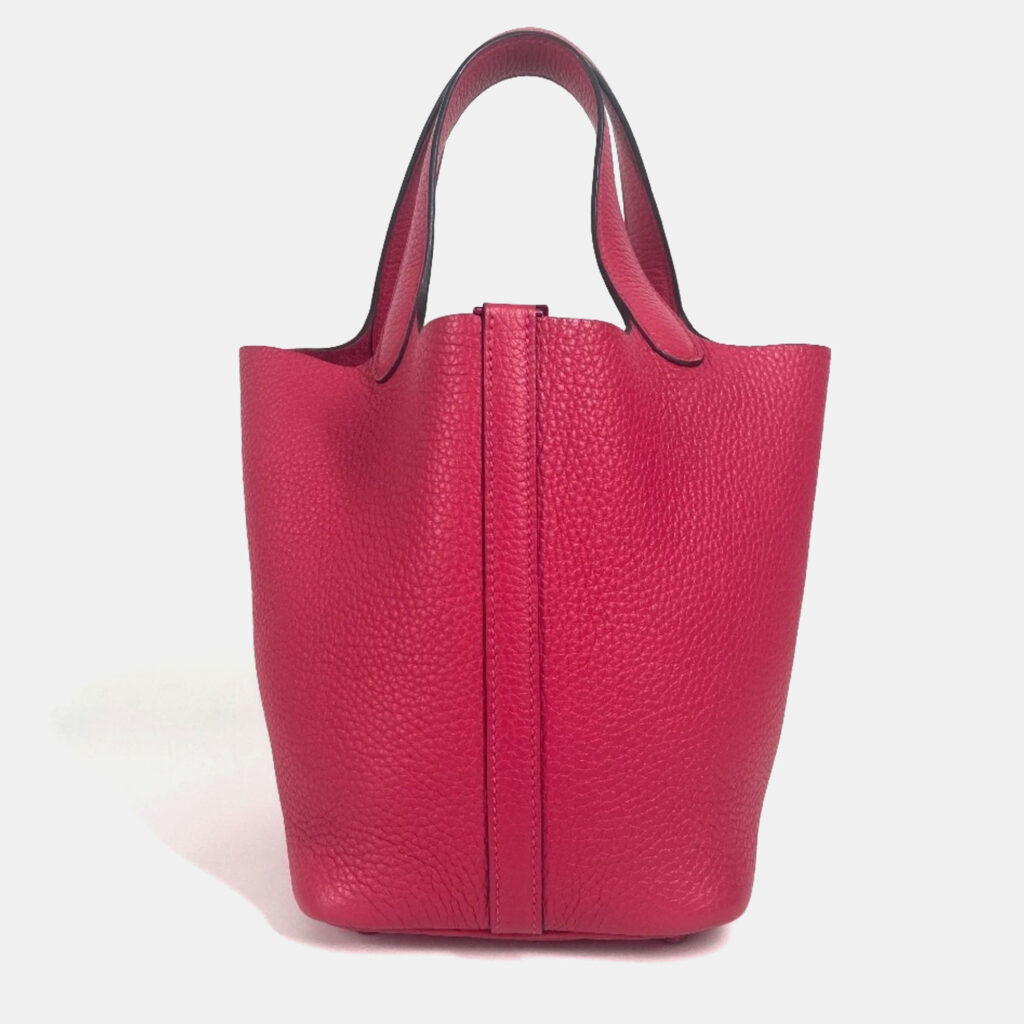 Hermes All Pink Picotin Lock Pm 18 Monochrome Pm Handbag Taurillon Clemence Leather Rose Mexico