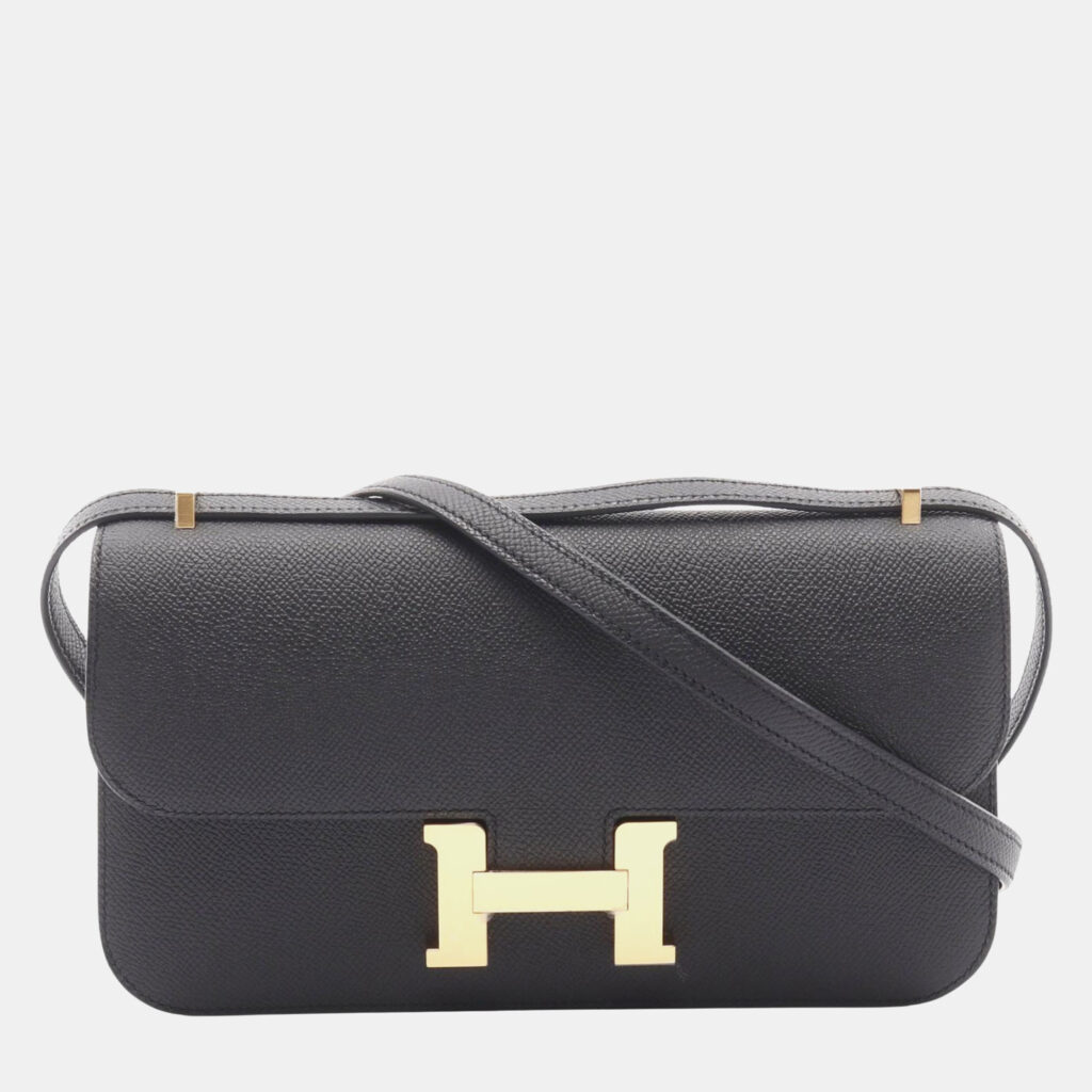 Hermes Constance Elan Black Epsom Leather Shoulder Bag Hermes Constance Elan Black Epsom Leather Shoulder Bag
