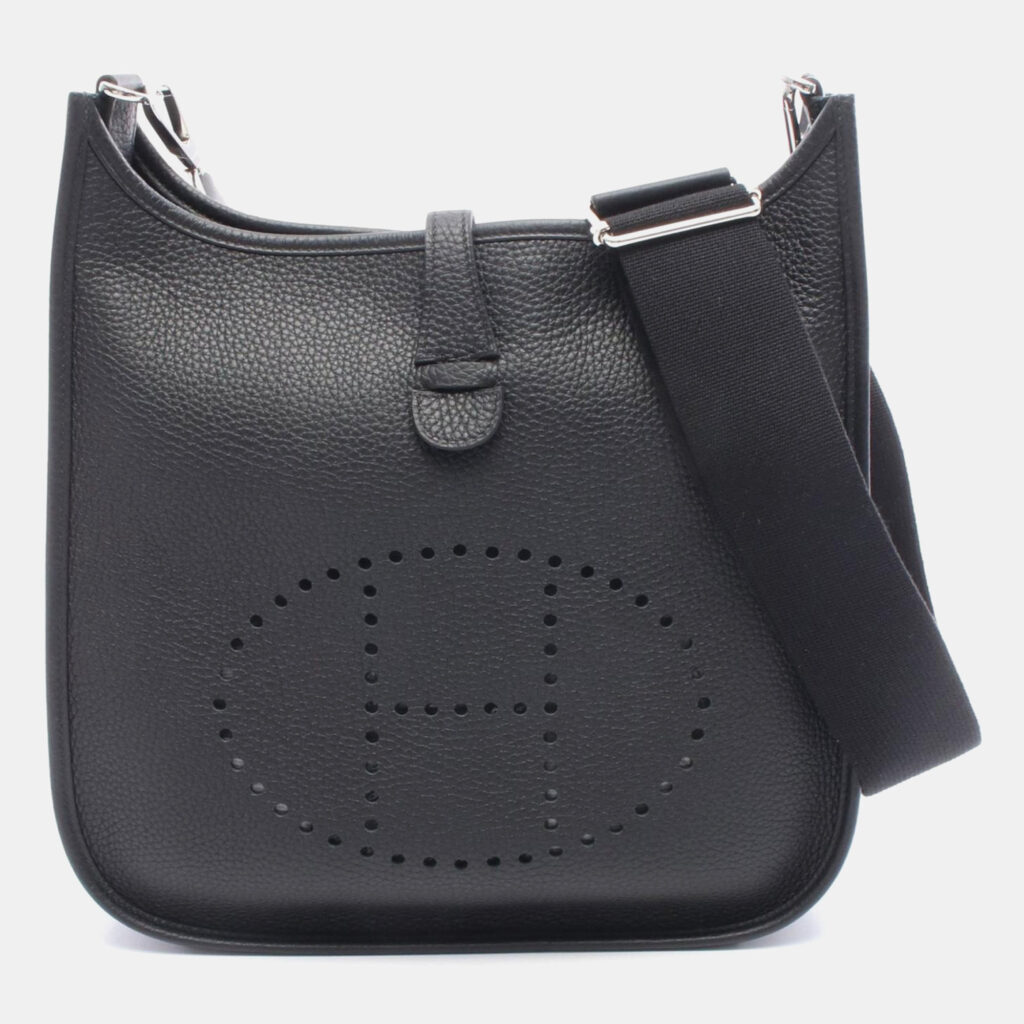Hermes Evelyne 29 Black Taurillon Clemence Leather Shoulder Bag Hermes Evelyne 29 Black Taurillon Clemence Leather Shoulder Bag