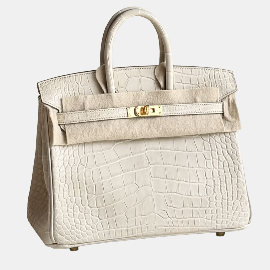 Hermes Birkin 25 Gris Asphalte Matte Crocodile with Gold Hardware