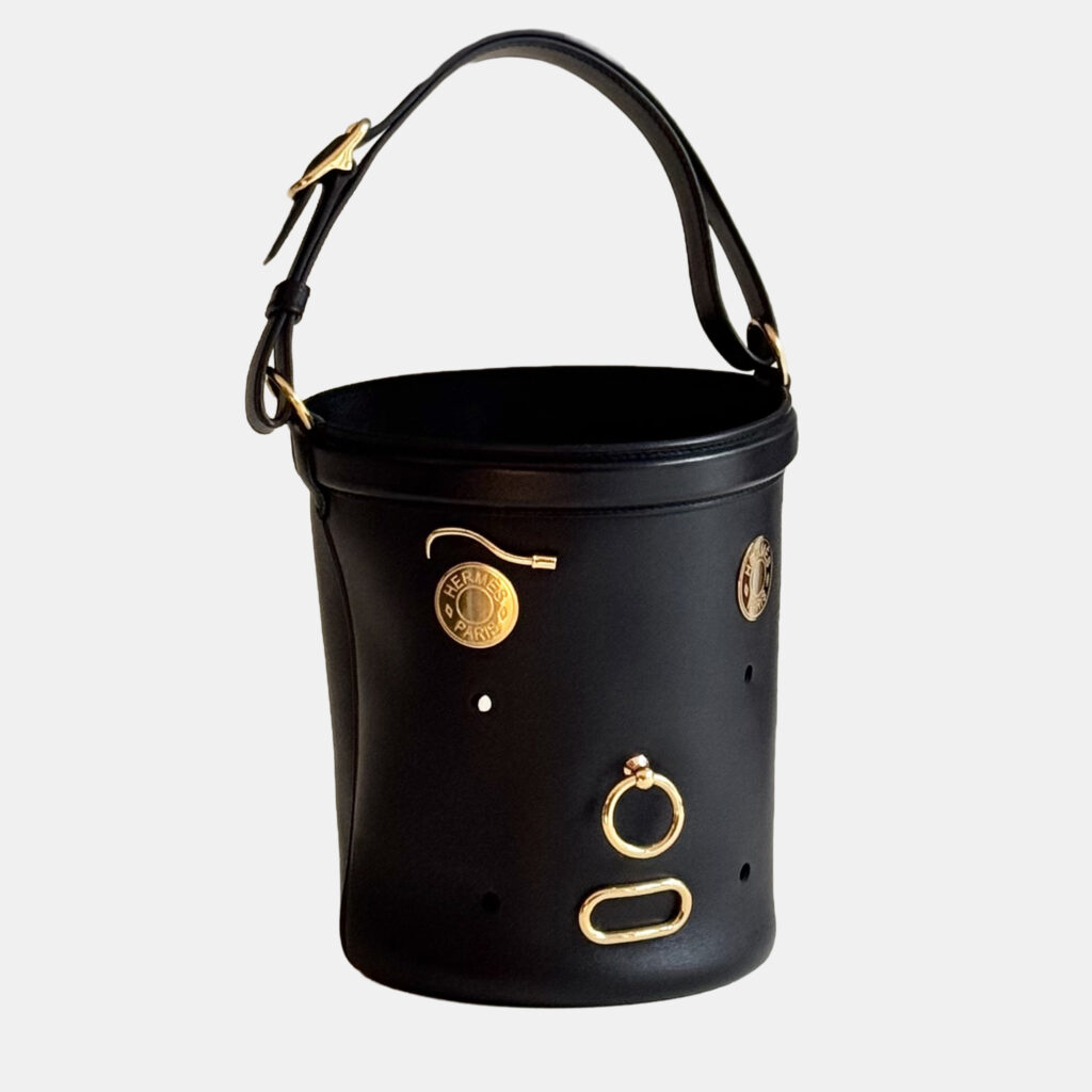 Hermes Limited Edition Sac Mangeoire Play Bucket Bag Tadelakt Leather Hermes Limited Edition Sac Mangeoire Play Bucket Bag Tadelakt Leather