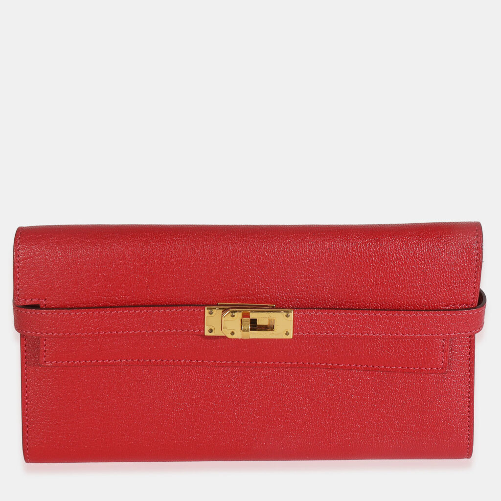 Hermes Rouge Tomate Mysore Chevre Kelly Wallet GHW Hermes Rouge Tomate Mysore Chevre Kelly Wallet GHW