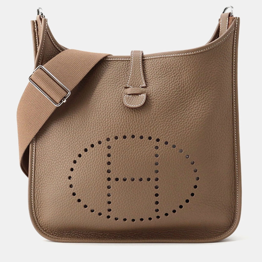 Hermes Evelyne 3 Etoupe Taurillon Clemence Size PM Hermes Evelyne 3 Etoupe Taurillon Clemence Size PM