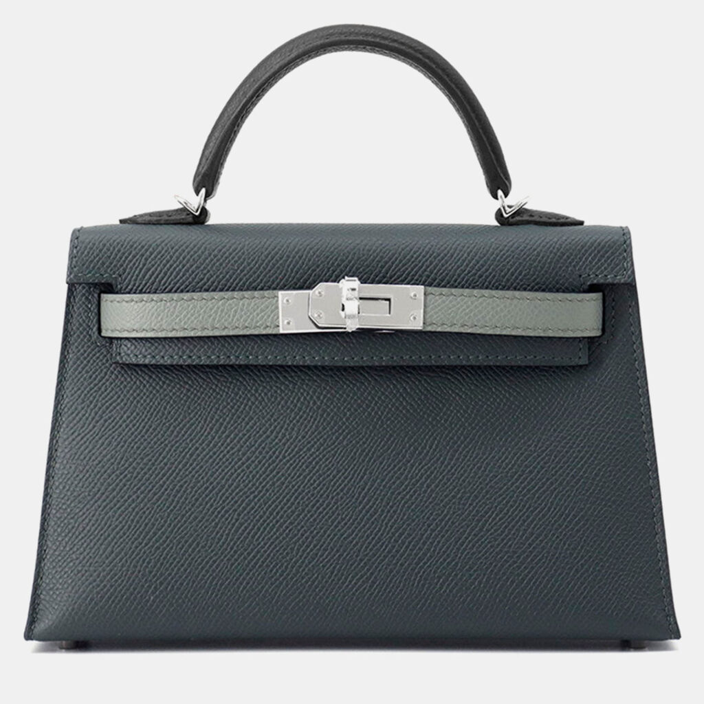 Hermes Mini Kelly 2 Tricolor Vert Mangrove/Vert Almond/Black Epsom Hermes Mini Kelly 2 Tricolor Vert Mangrove/Vert Almond/Black Epsom