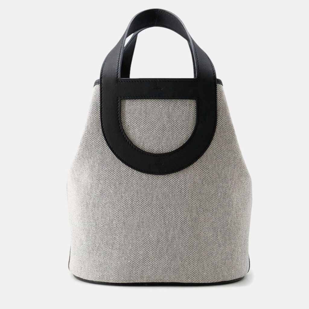 Hermes In The Loop Ecru/Black Toile H Swift Leather Size 23 Hermes In The Loop Ecru/Black Toile H Swift Leather Size 23