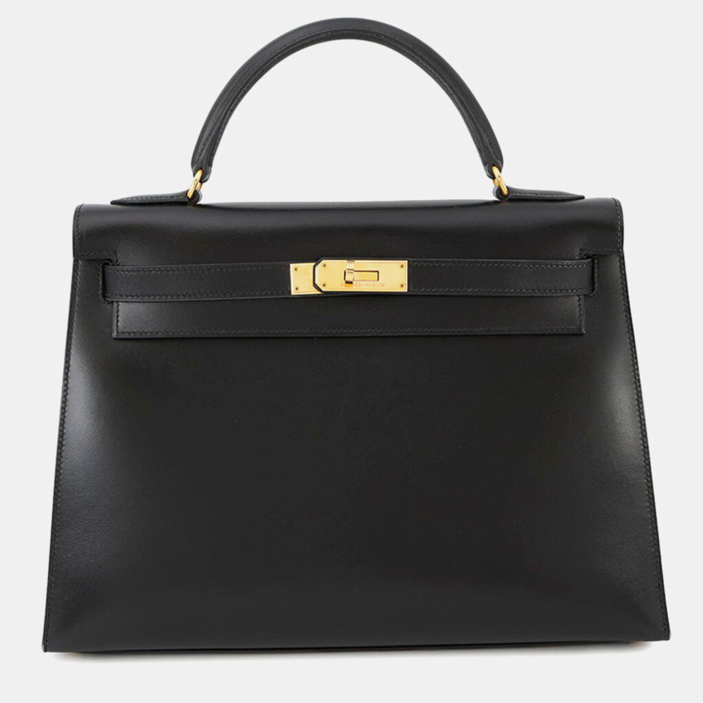 Hermes Kelly Sellier Black Box Calf Leather Size 32 Hermes Kelly Sellier Black Box Calf Leather Size 32