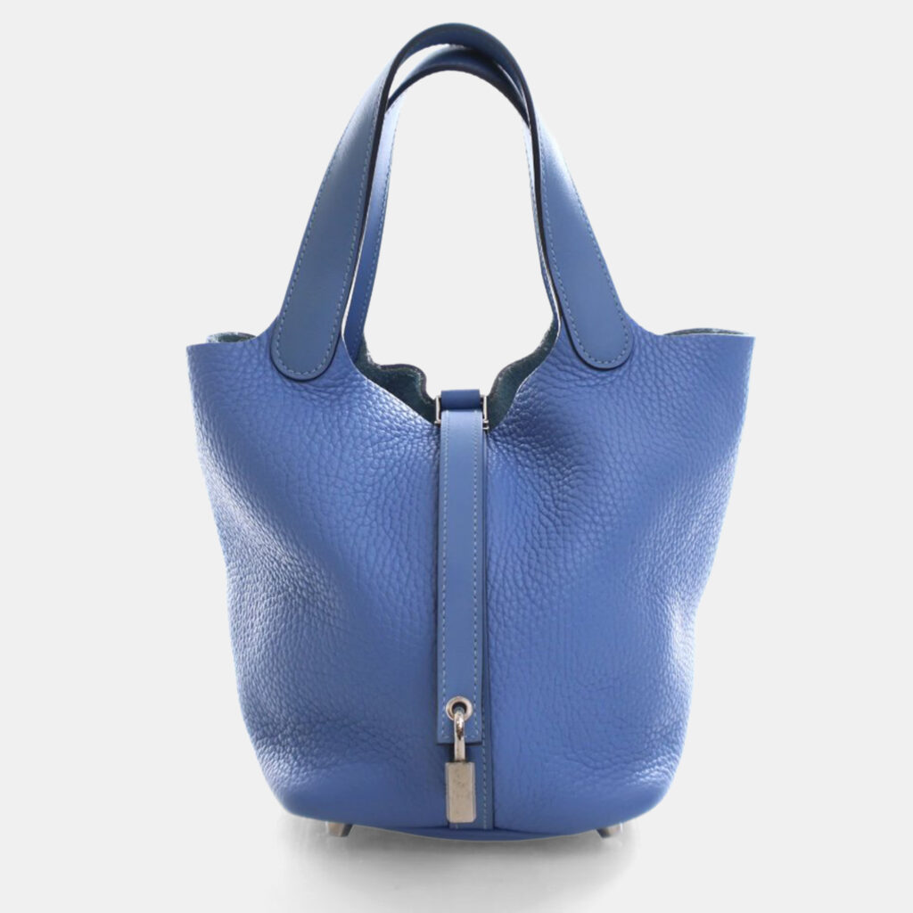 Hermes Bleu Azur Clemence Picotin Lock 18 Hermes Bleu Azur Clemence Picotin Lock 18