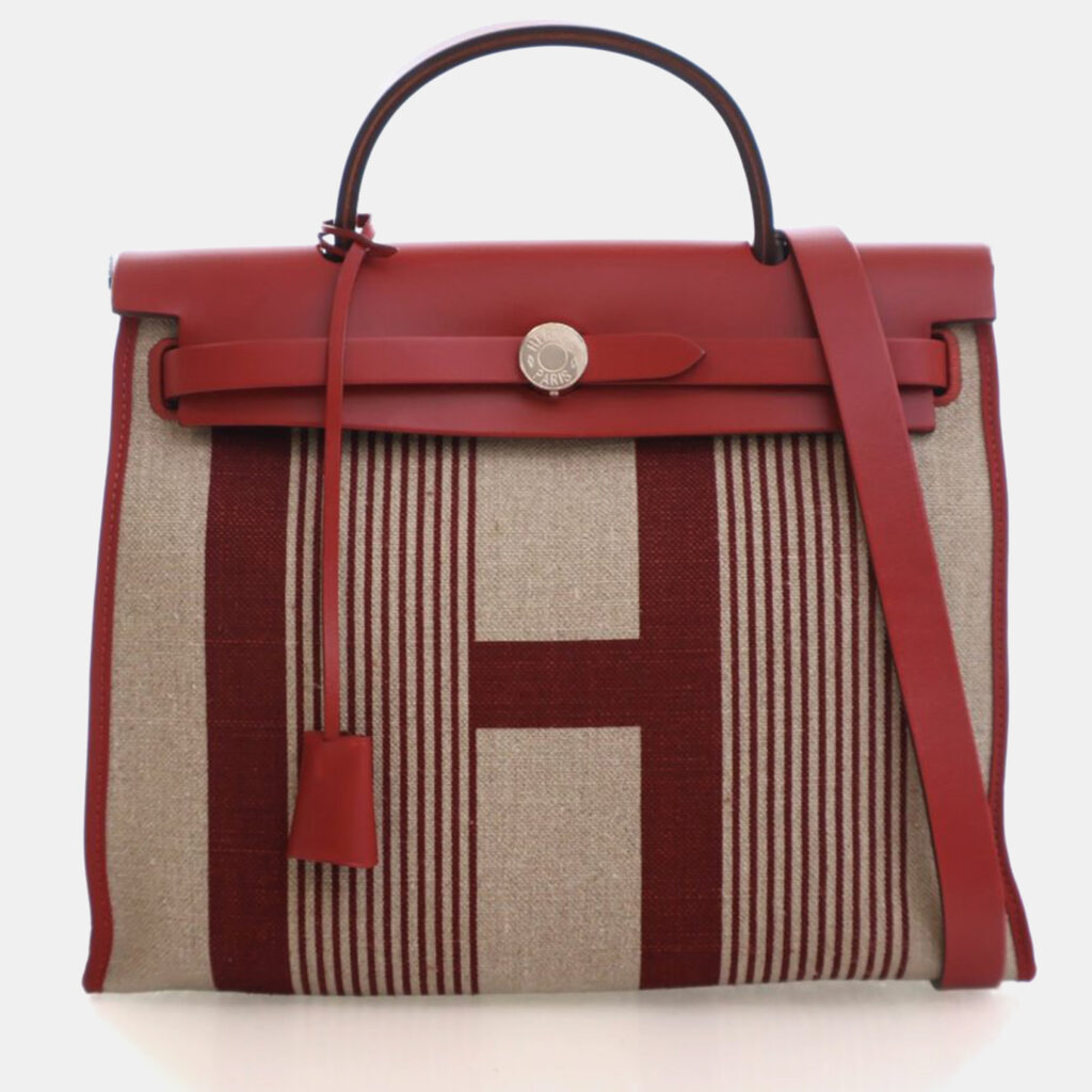 Hermes Rouge Piment Toile H Vibration Herbag Zip 31
