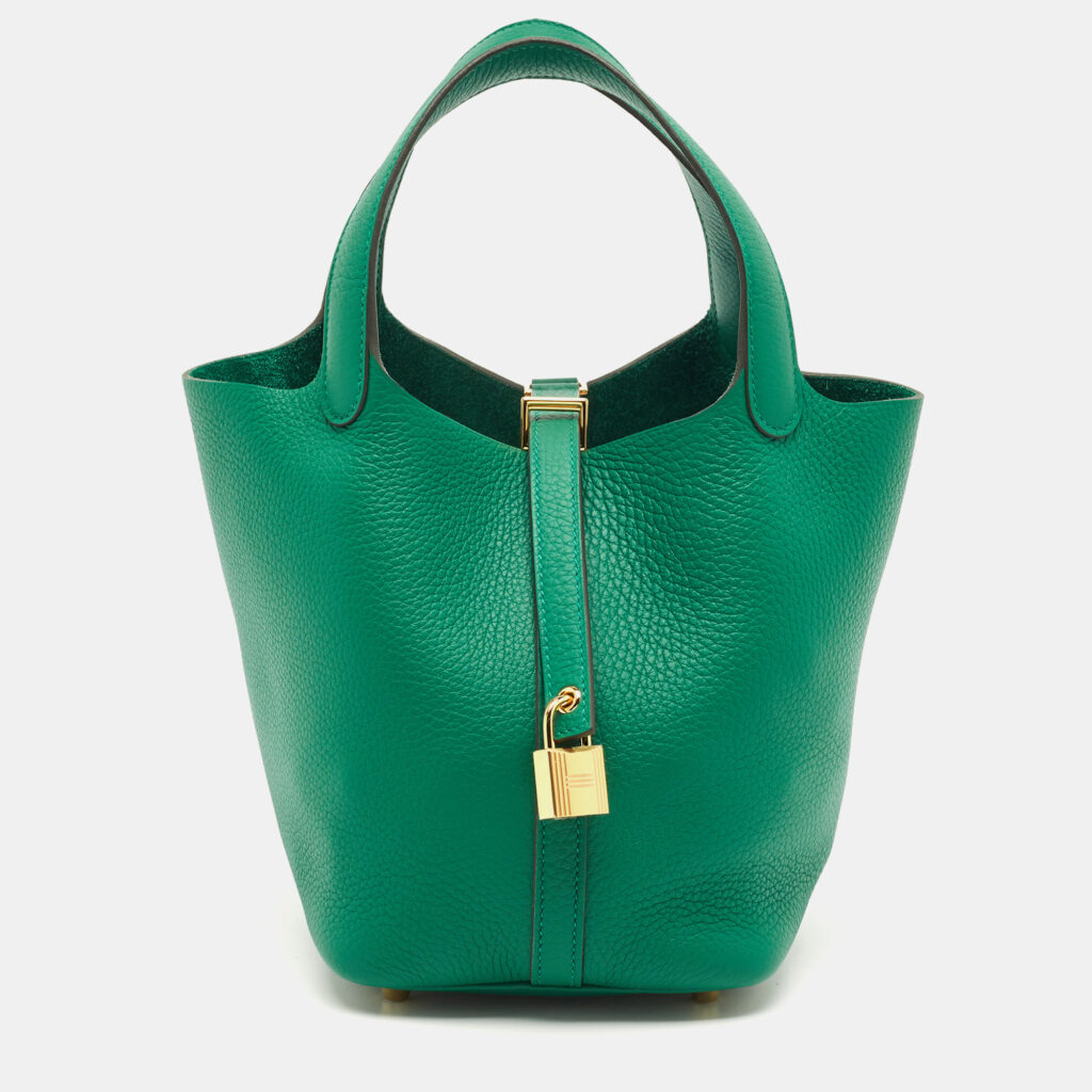 luxury-women-hermes-used-handbags-p1250299-003-1.jpg Hermès Picotin 18 Vert Vertigo Taurillon Clemence Leather Bag